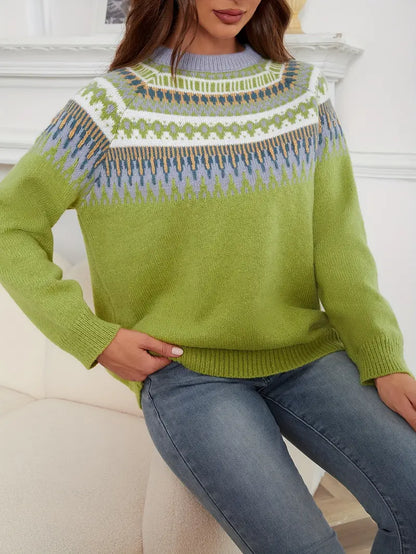 Pullover mit geometrischem Muster Retro