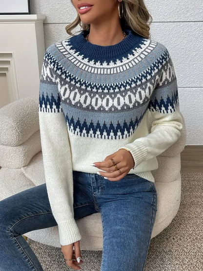 Klassischer Pullover mit isländischem Muster