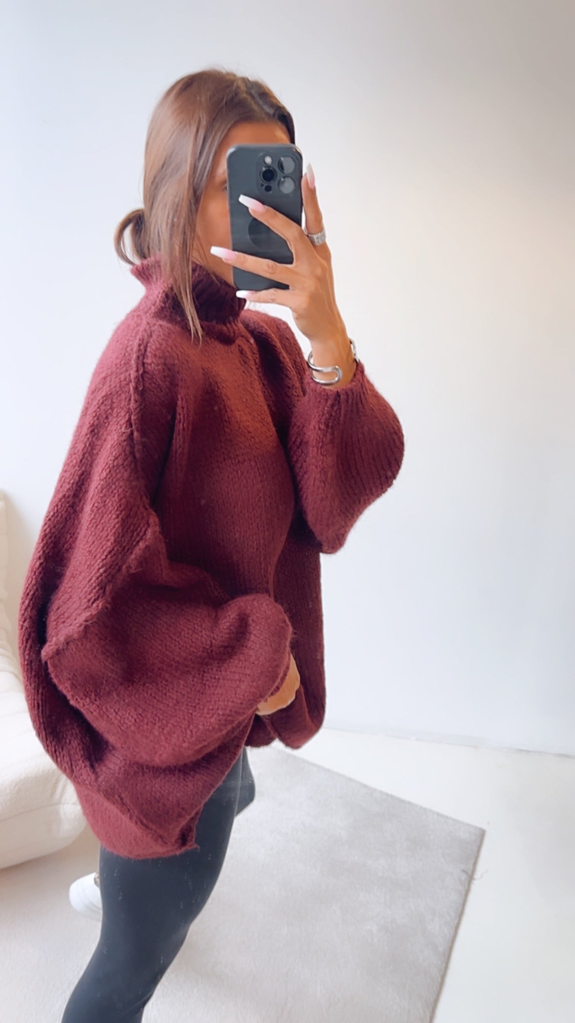 Ultra Oversize Kuschel-Pullover / Bordeaux Art. 7732