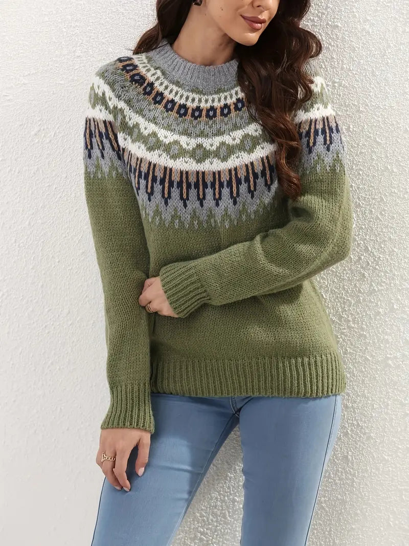 Sweater mit modischem Muster für Damen