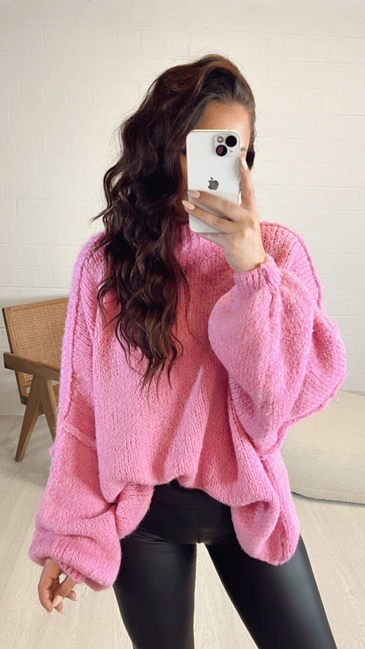 Ultra Oversize Kuschel-Pullover / pink Art. 6841