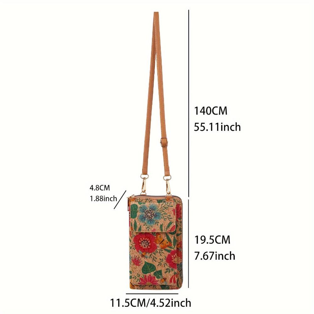 Lila Boho Blumen Crossbody Geldbörse