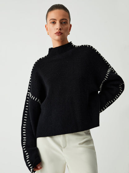 Warda - Pullover mit Kragen und Piqué-Details