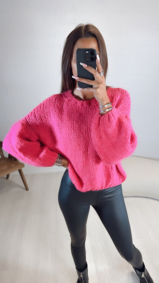 schlichter Kuschel-Pullover / pink Art. 8140