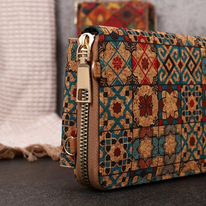 Lila Boho Blumen Crossbody Geldbörse